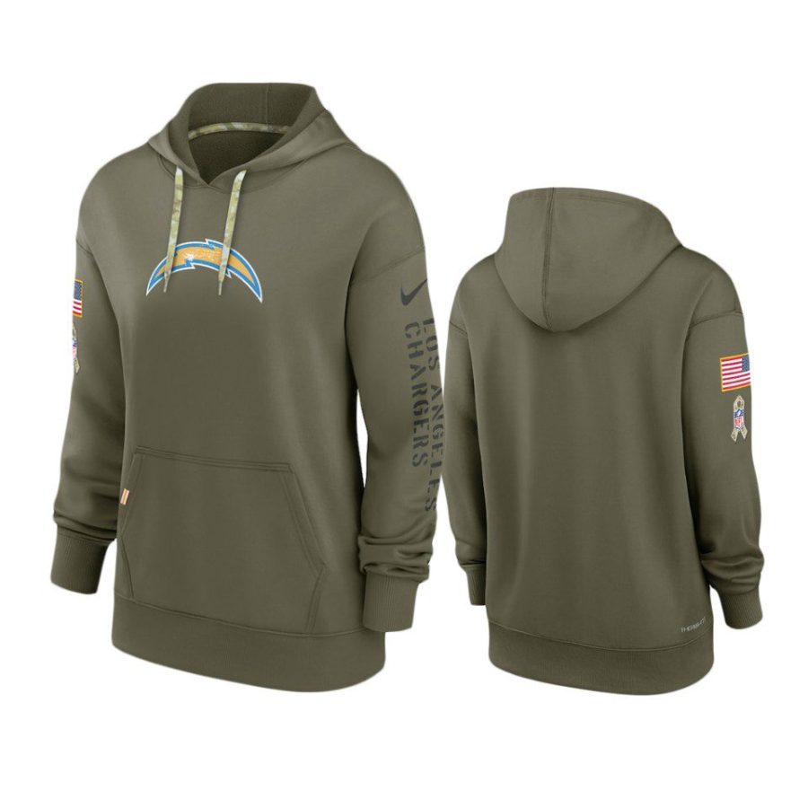 women chargers olive 2022 salute to service hoodie