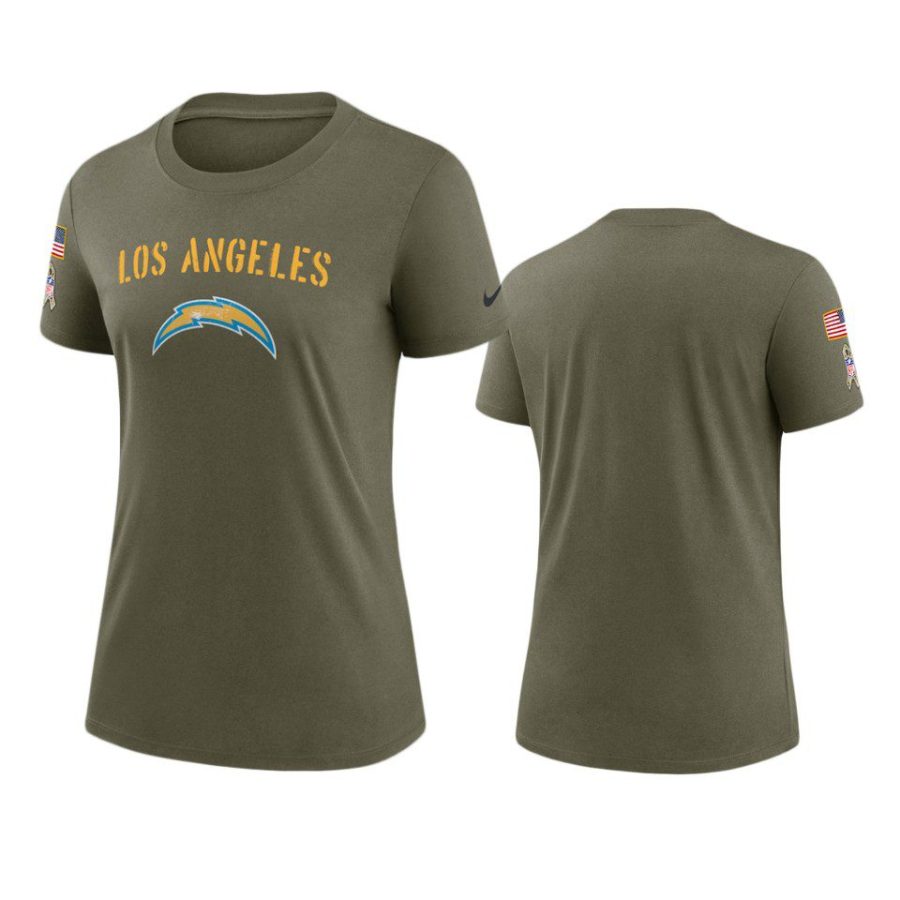 women chargers olive 2022 salute to service legend t shirt