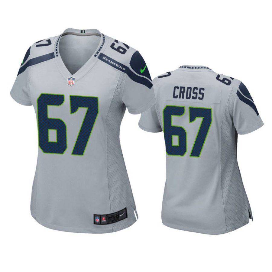 women charles cross seahawks game gray jersey