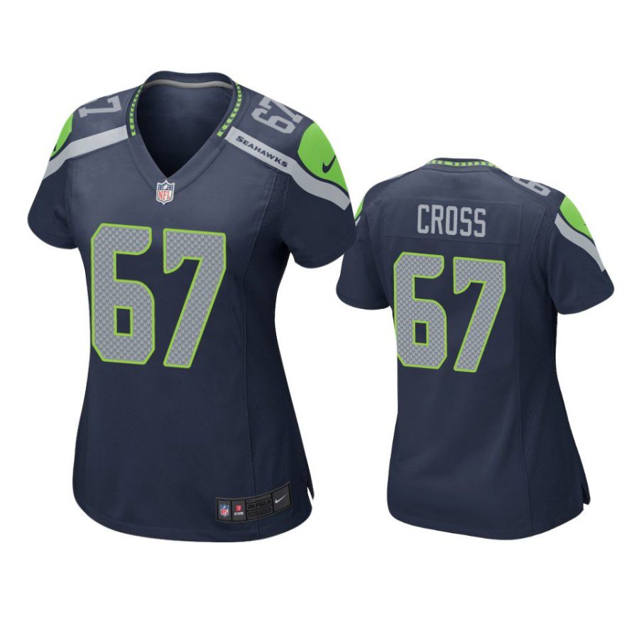 women charles cross seahawks game navy jersey