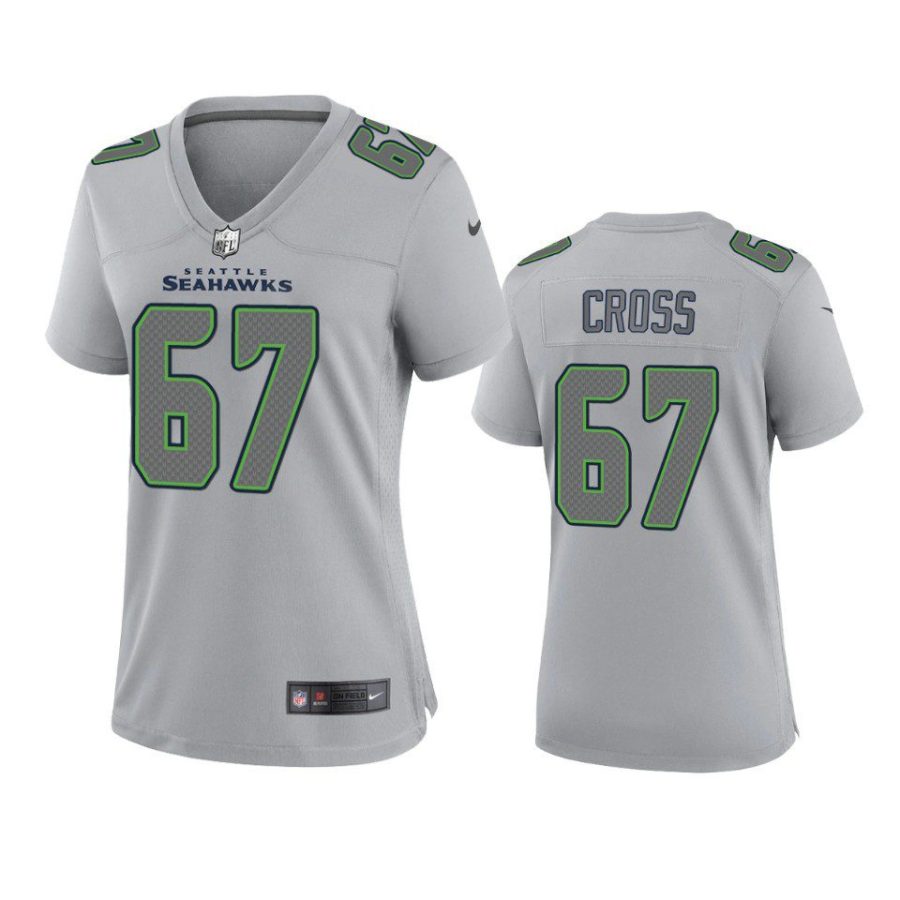 women charles cross seahawks gray atmosphere fashion game jersey