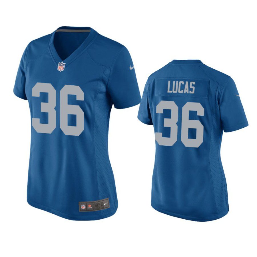 women chase lucas lions throwback game blue jersey