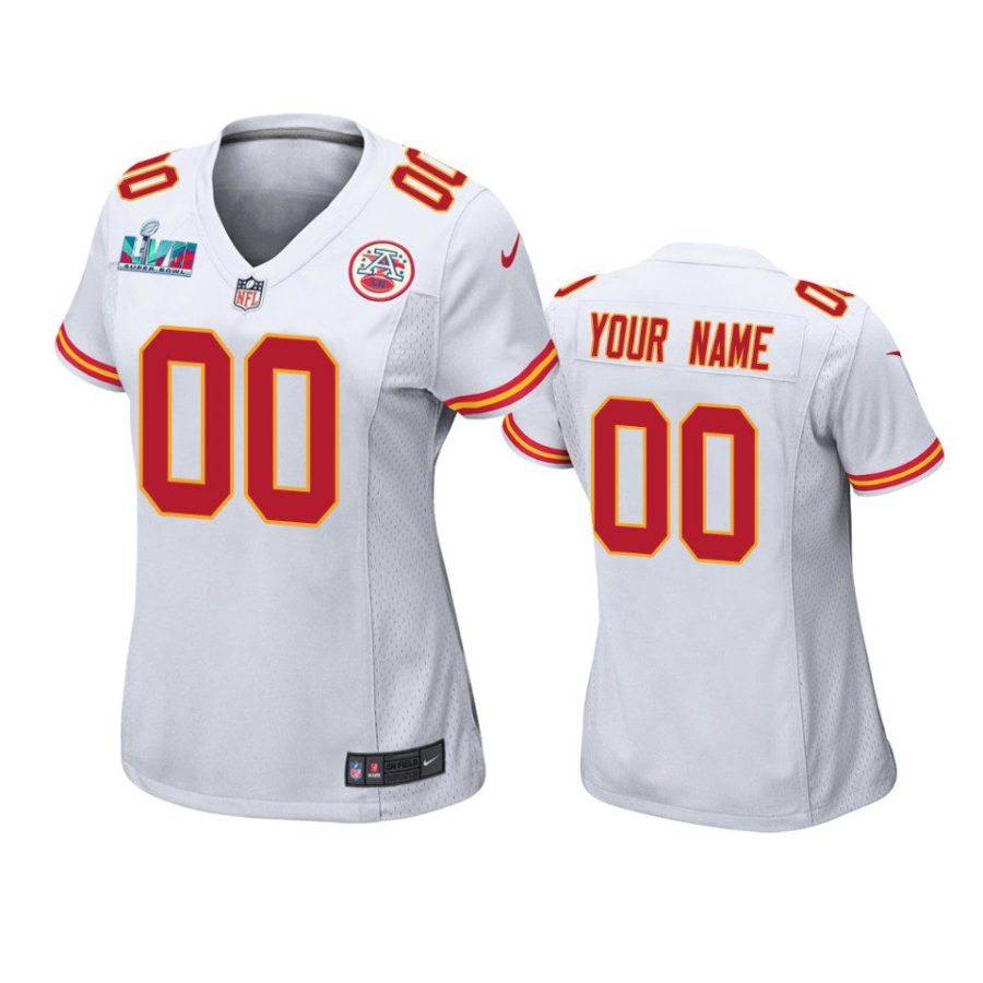 women chiefs custom white super bowl lvii game jersey