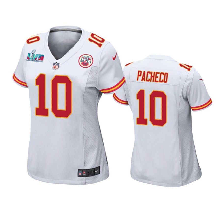 women chiefs isaih pacheco white super bowl lvii game jersey