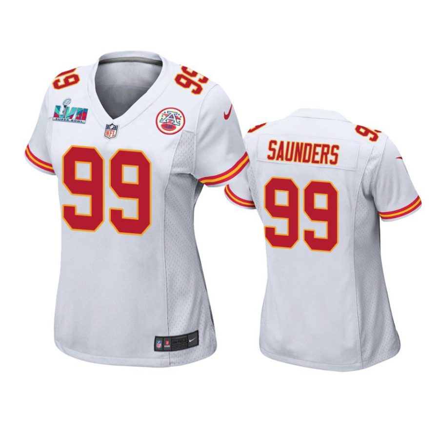 women chiefs khalen saunders white super bowl lvii game jersey