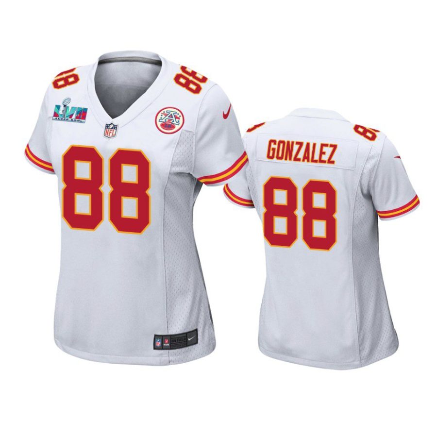 women chiefs tony gonzalez white super bowl lvii game jersey