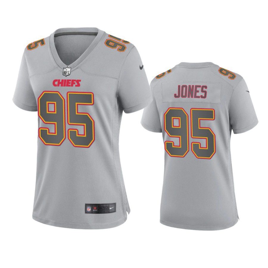 women chris jones chiefs gray atmosphere fashion game jersey