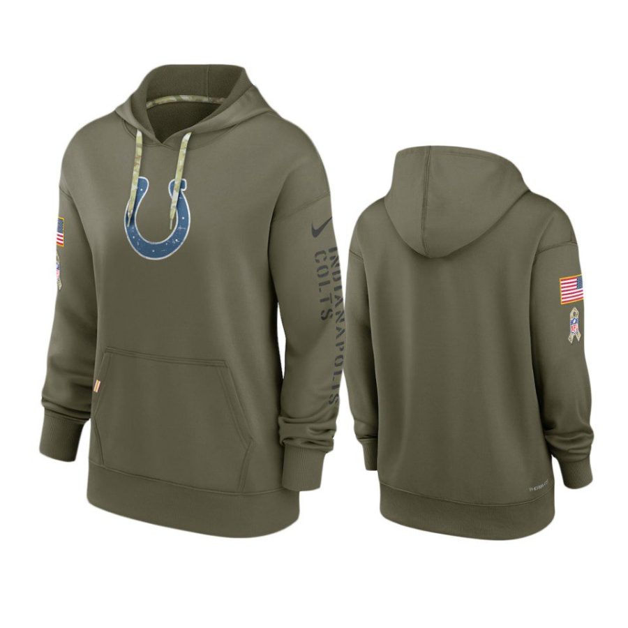 women colts olive 2022 salute to service hoodie