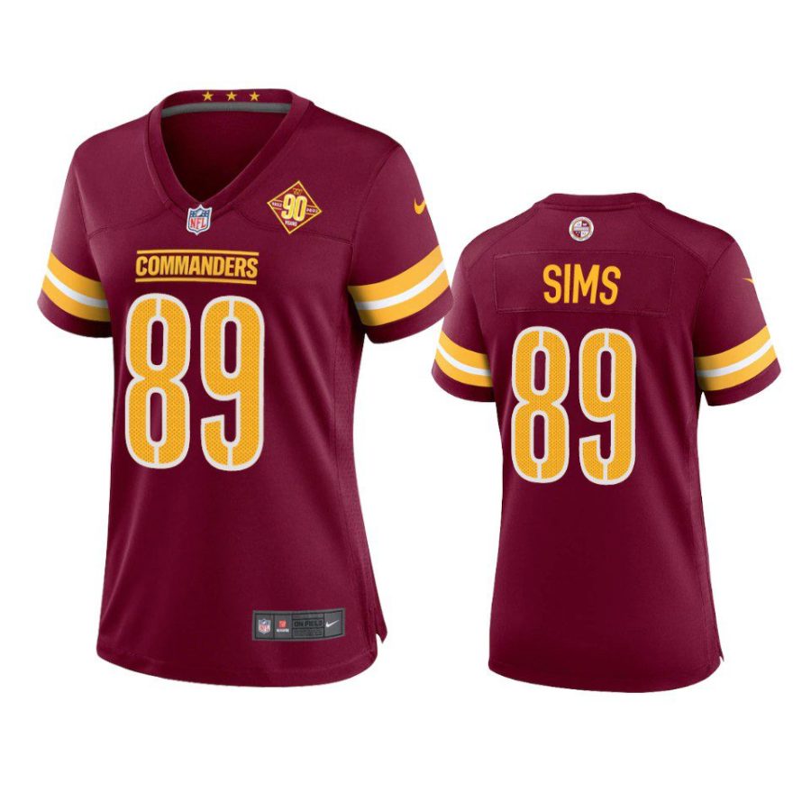 women commanders cam sims 90th anniversary burgundy jersey