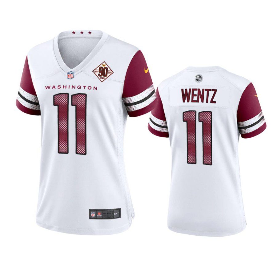 women commanders carson wentz 90th anniversary white jersey