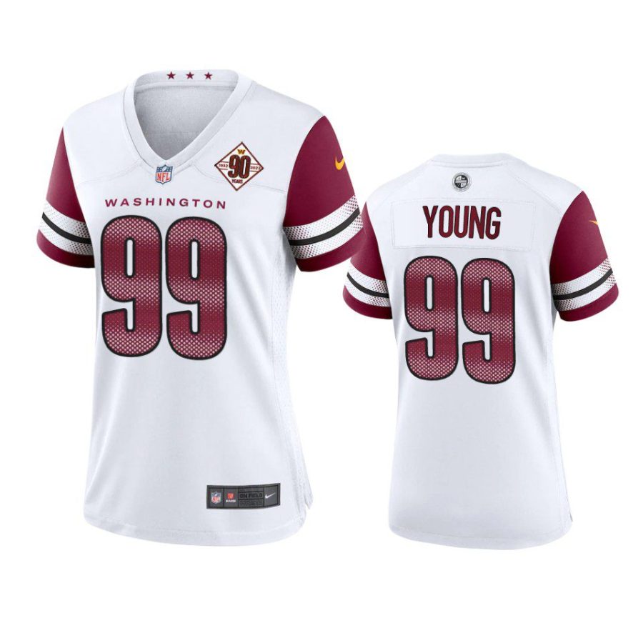 women commanders chase young 90th anniversary white jersey