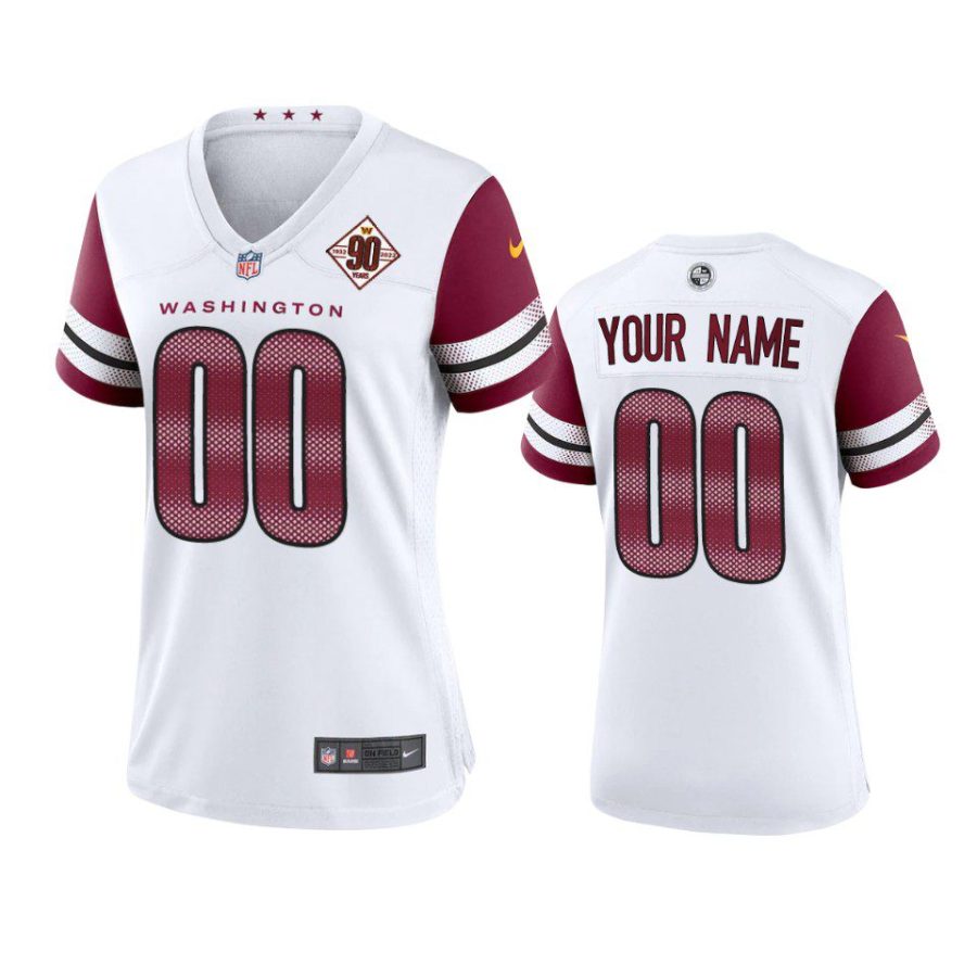 women commanders custom 90th anniversary white jersey