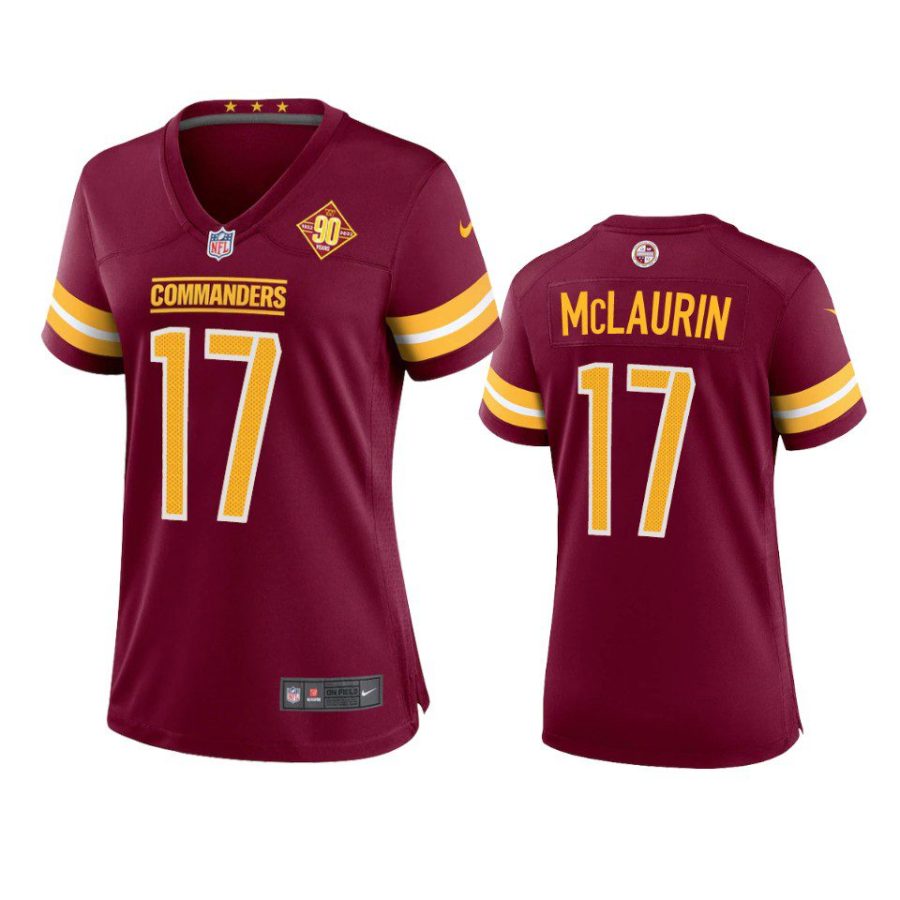 women commanders terry mclaurin 90th anniversary burgundy jersey