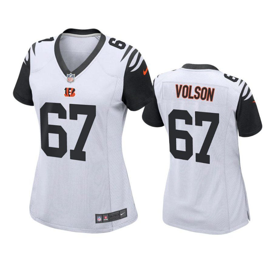 women cordell volson bengals alternate game white jersey