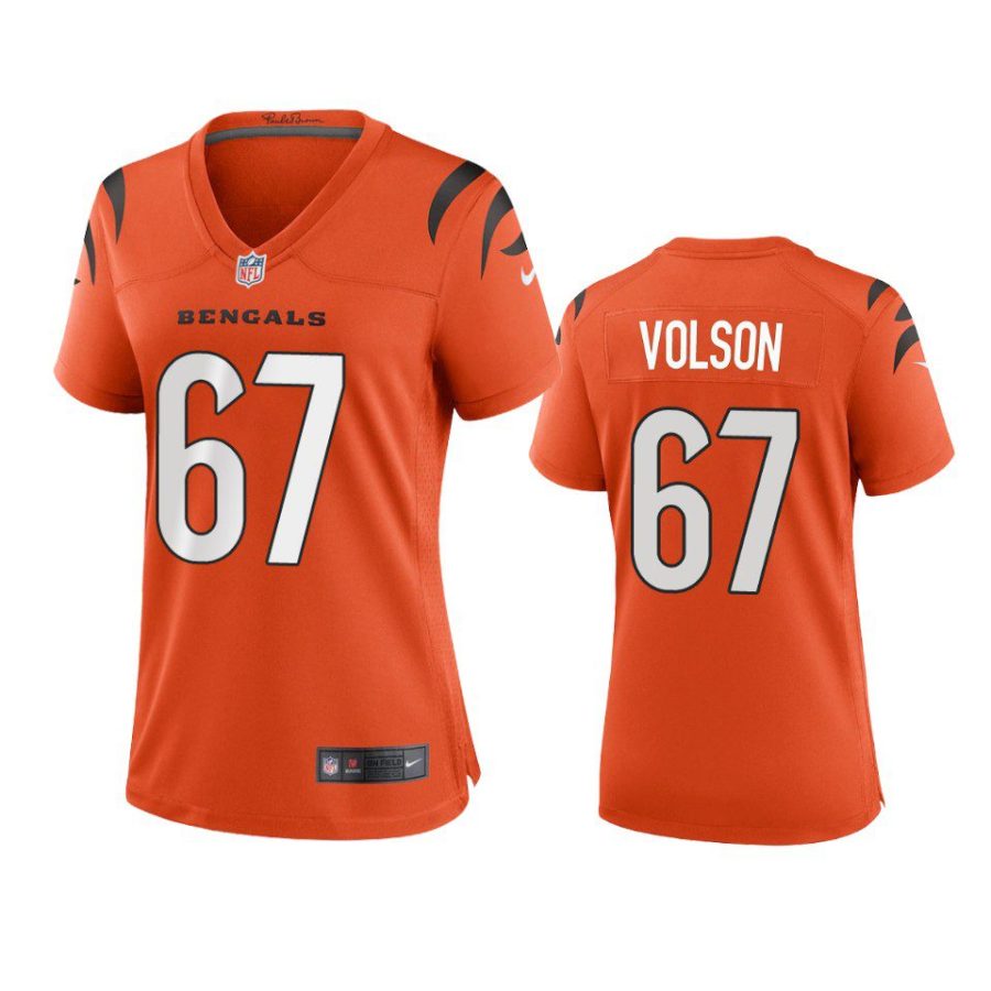 women cordell volson bengals game orange jersey