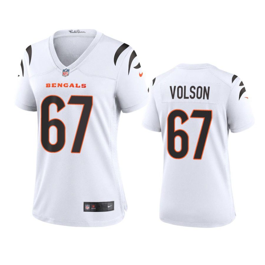 women cordell volson bengals game white jersey