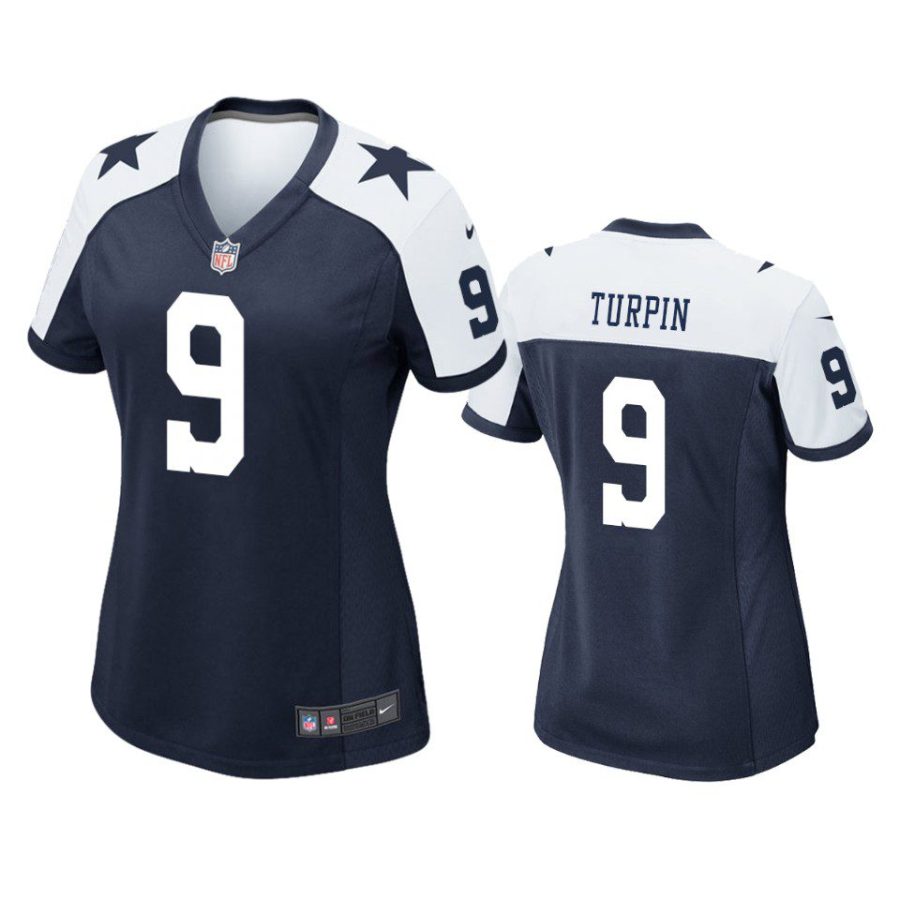 women cowboys kavontae turpin alternate game navy jersey