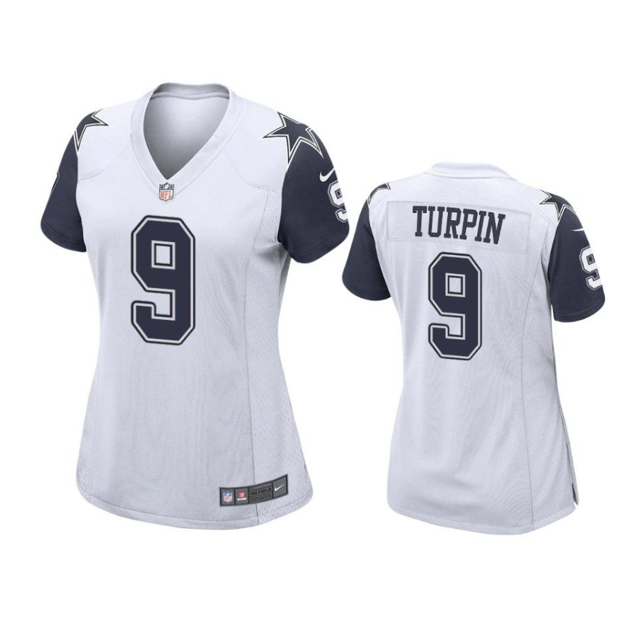 women cowboys kavontae turpin alternate game white jersey