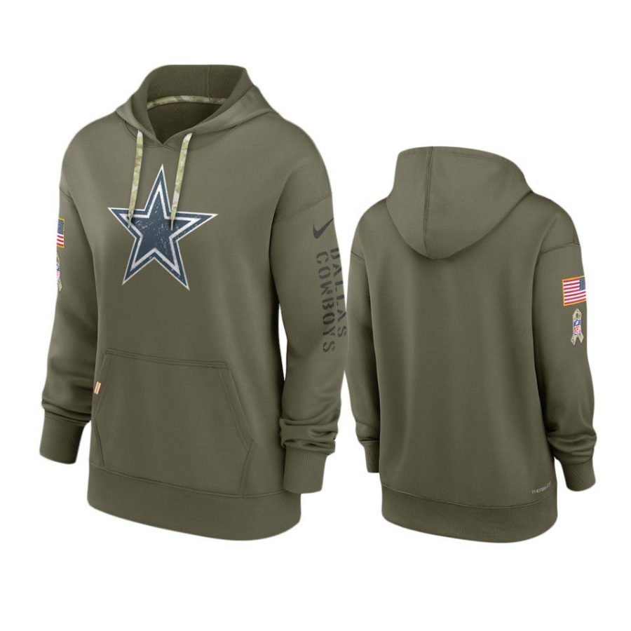 women cowboys olive 2022 salute to service hoodie