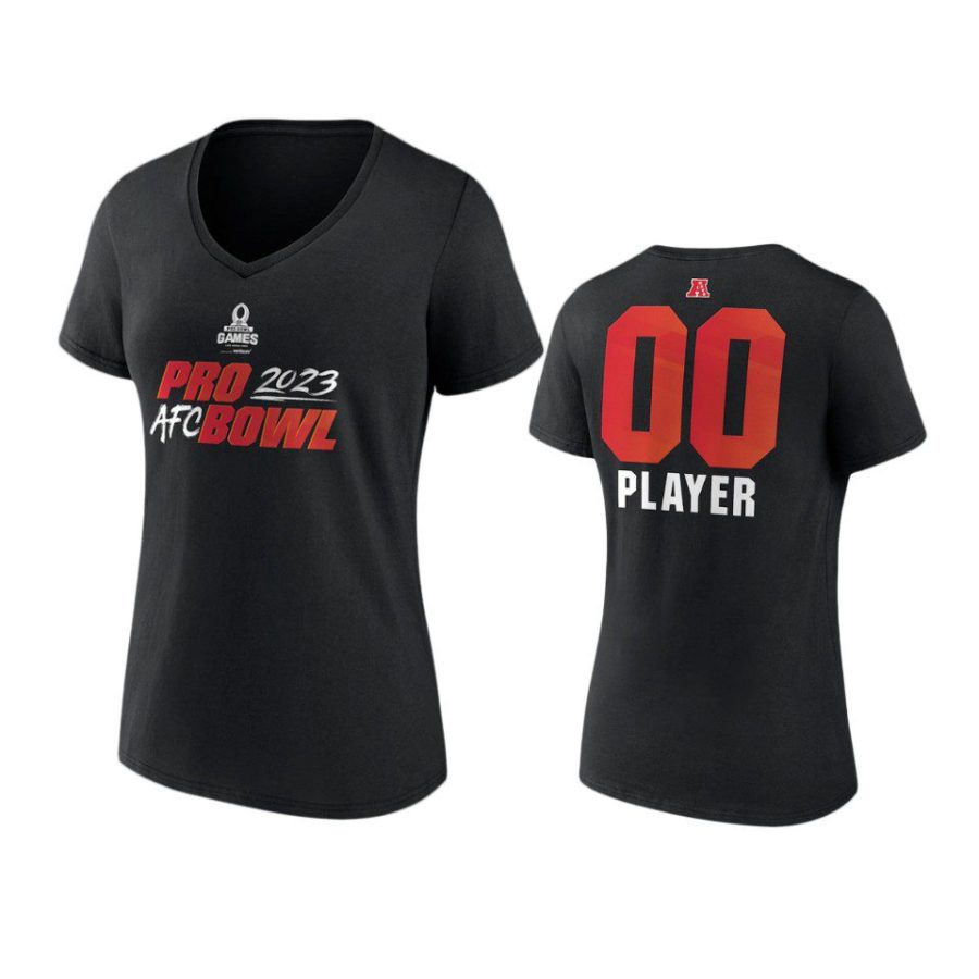 women custom afc black 2023 pro bowl t shirt