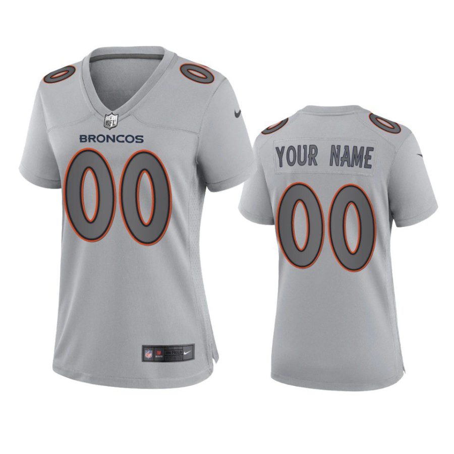 women custom broncos atmosphere fashion game gray jersey