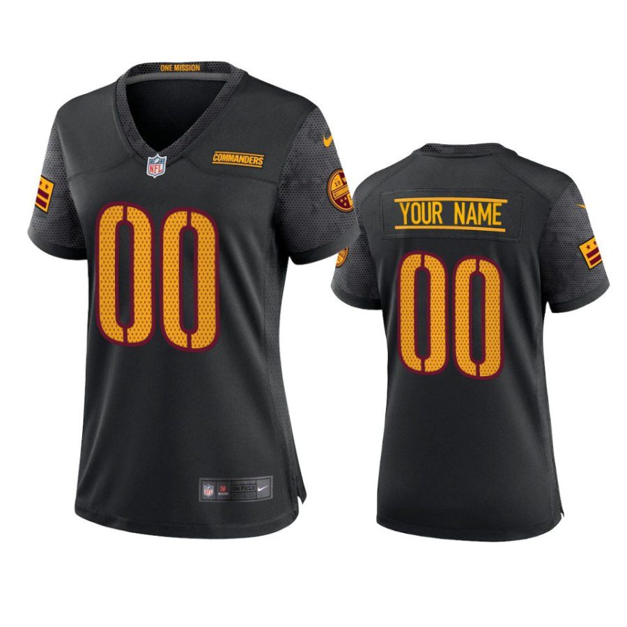 women custom commanders alternate game black jersey