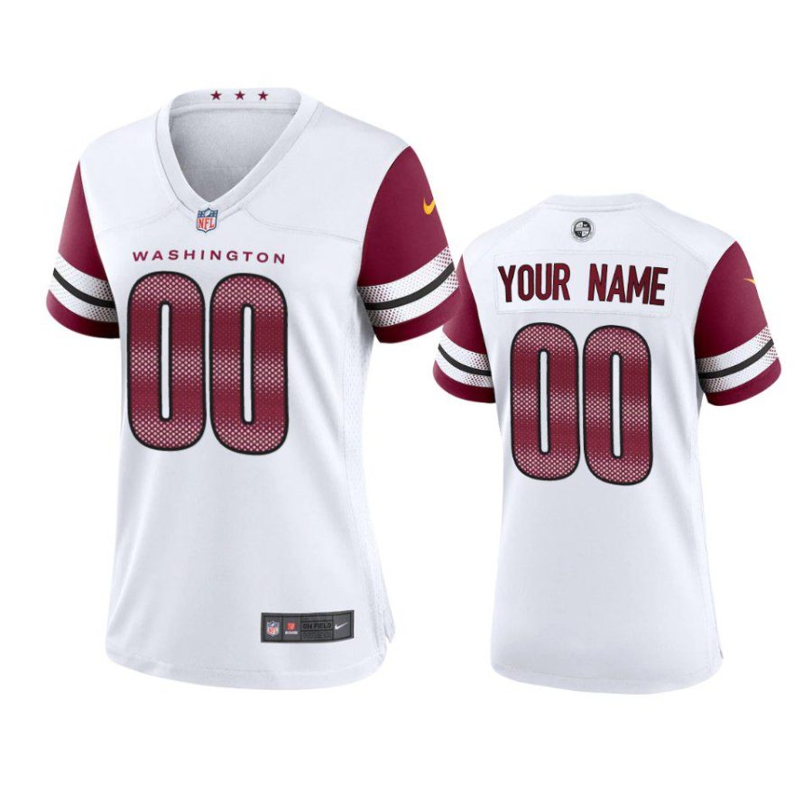 women custom commanders game white jersey