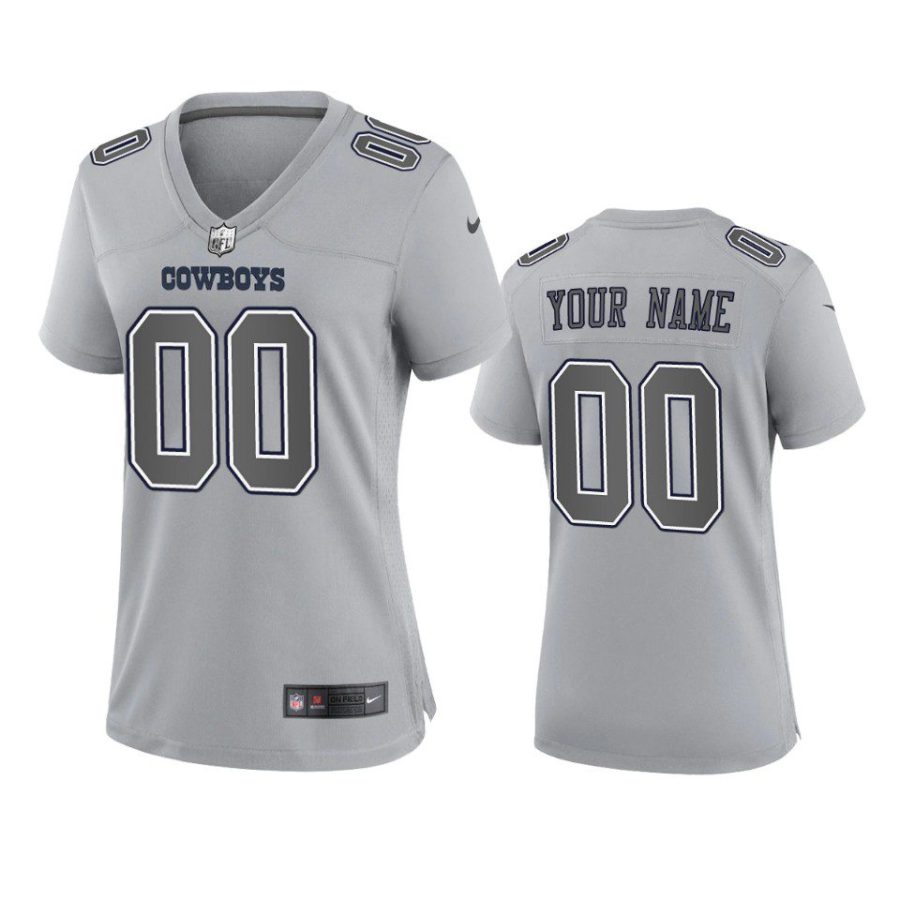 women custom cowboys atmosphere fashion game gray jersey