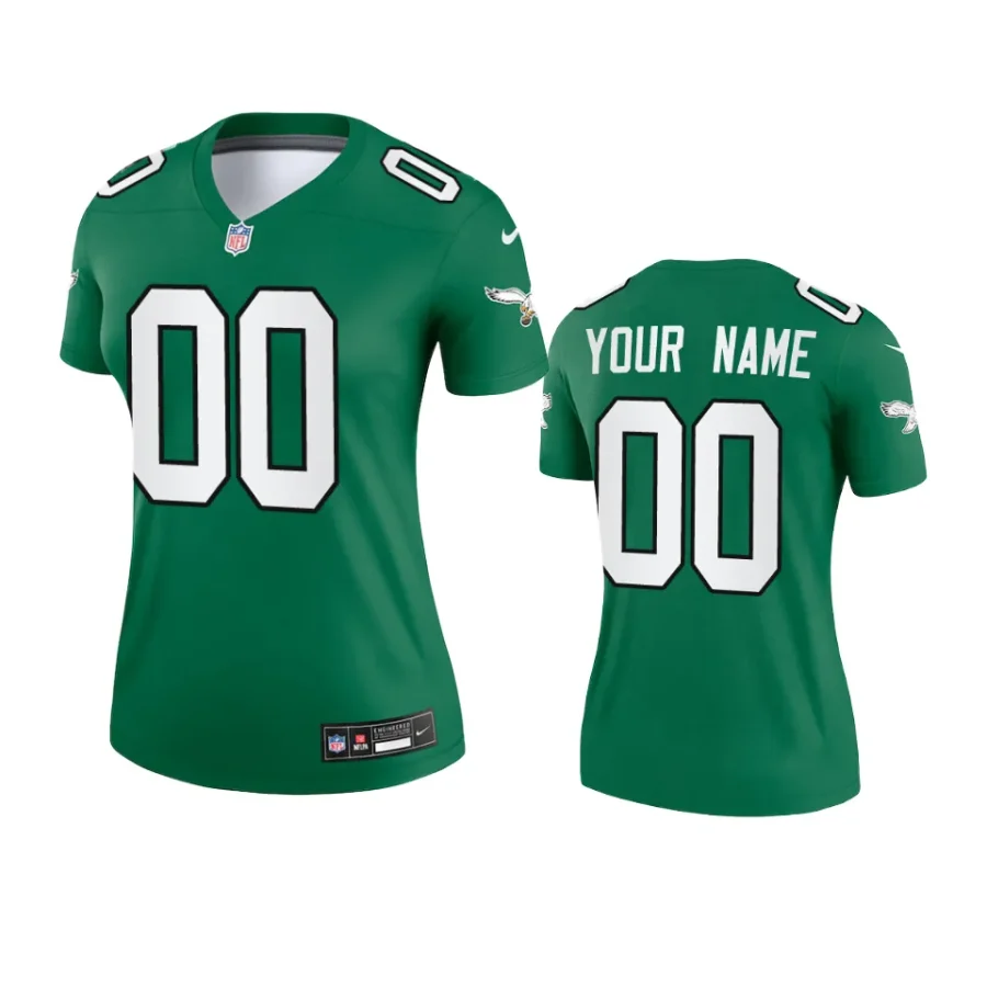 women custom eagles kelly green alternate legend jersey