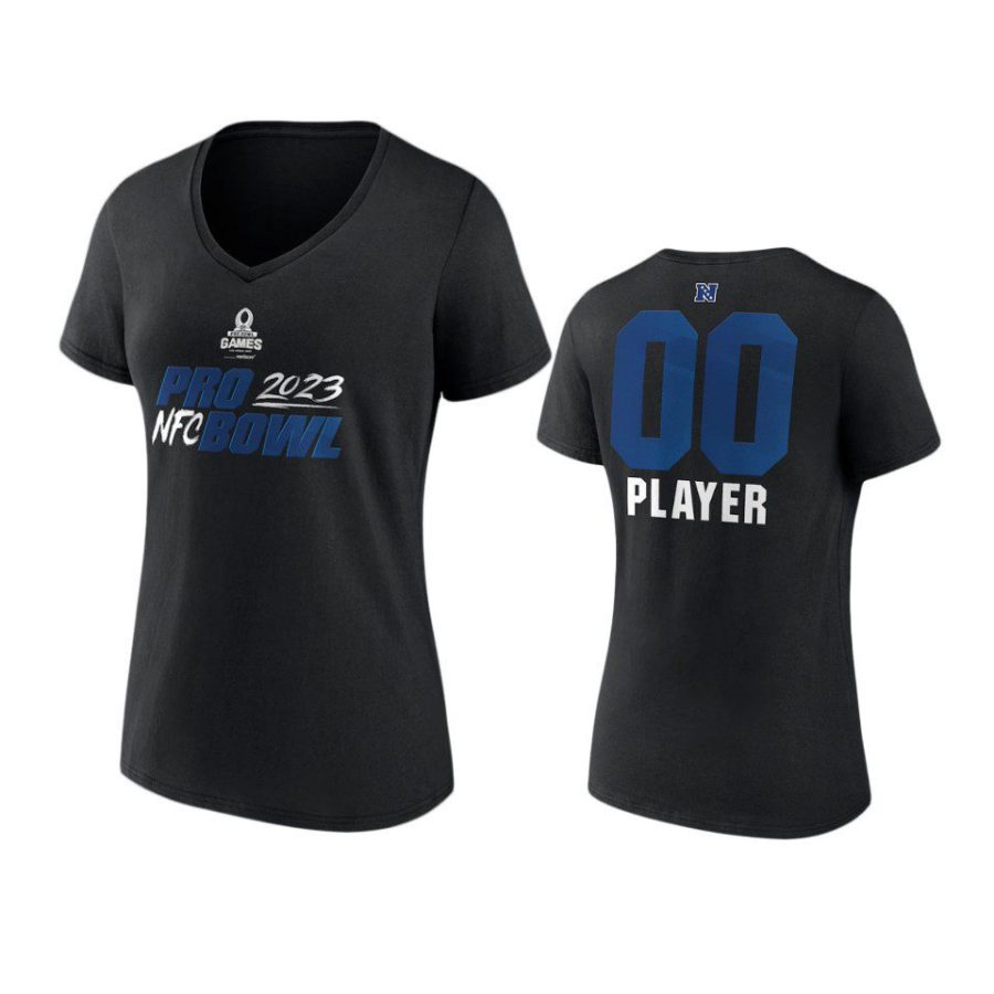 women custom nfc black 2023 pro bowl t shirt