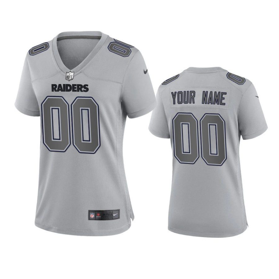 women custom raiders atmosphere fashion game gray jersey