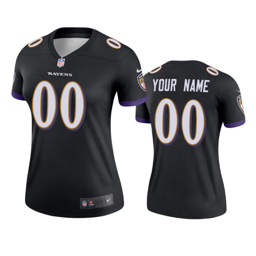 women custom ravens black legend jersey