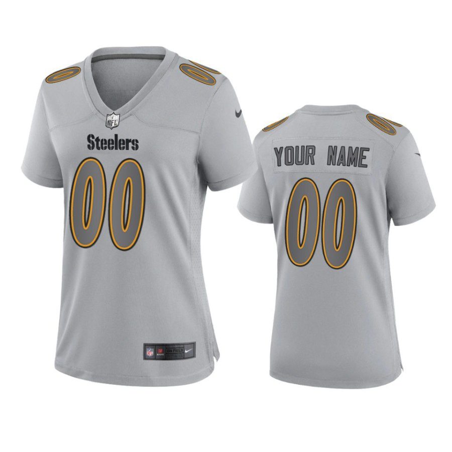 women custom steelers gray atmosphere fashion game jersey