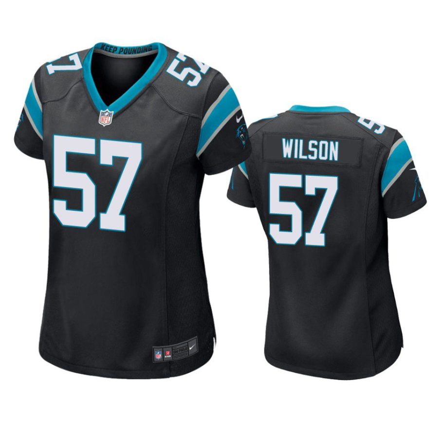 women damien wilson panthers black game jersey