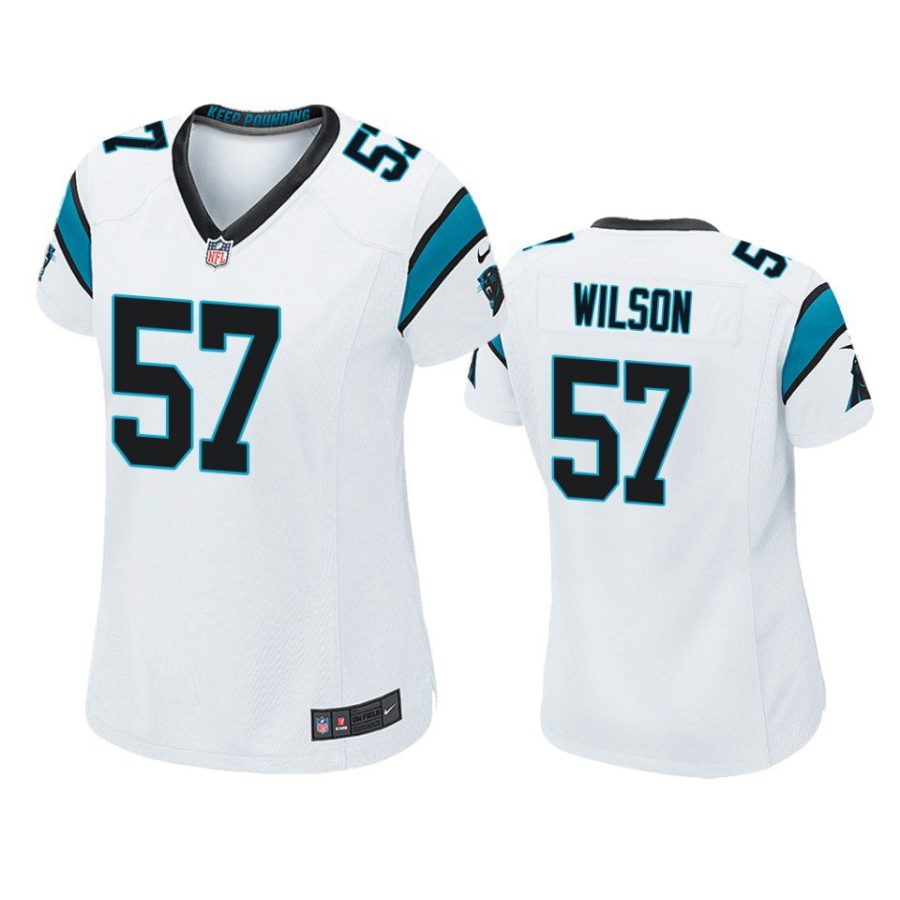 women damien wilson panthers white game jersey