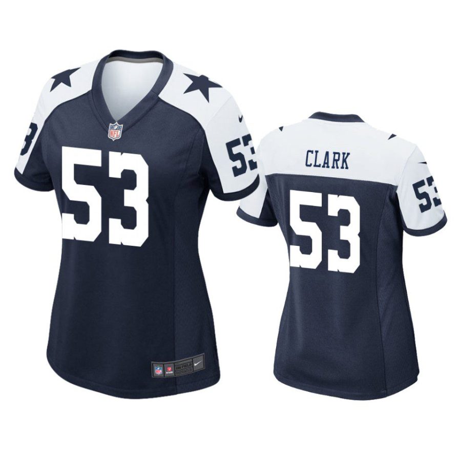 women damone clark cowboys alternate game navy jersey