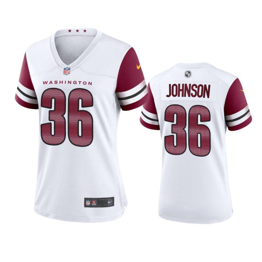 women danny johnson commanders game white jersey