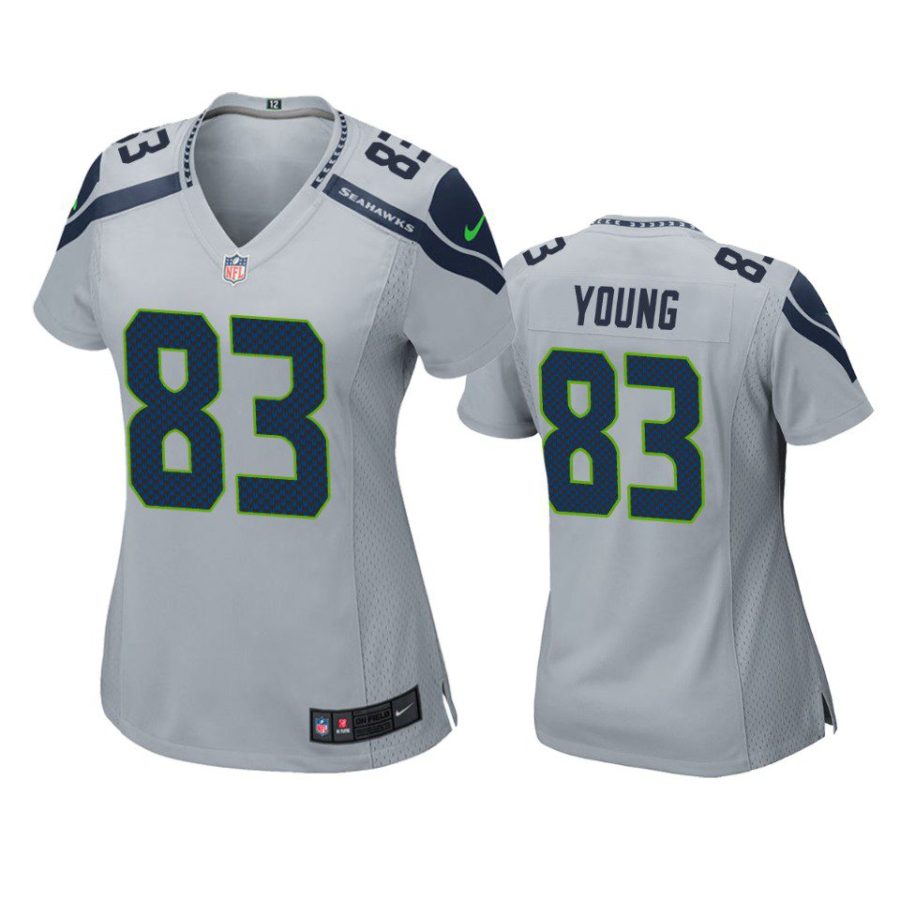 women dareke young seahawks game gray jersey