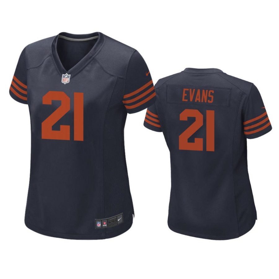 women darrynton evans bears throwback game navy jersey