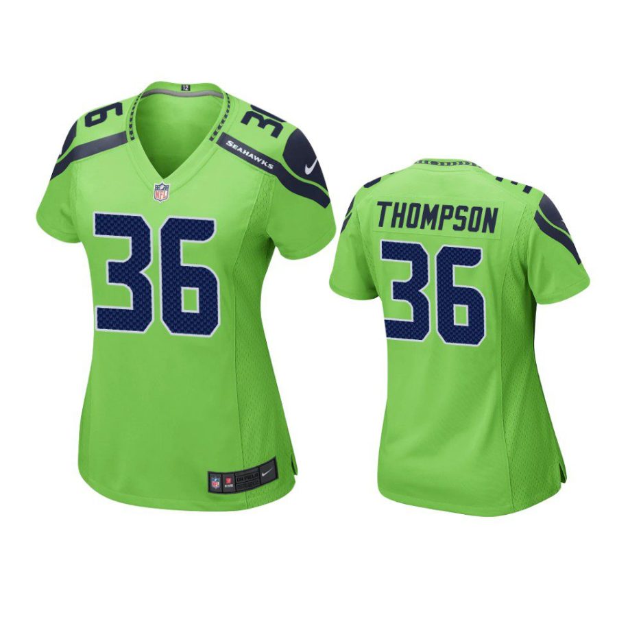 women darwin thompson seahawks game neon green jersey