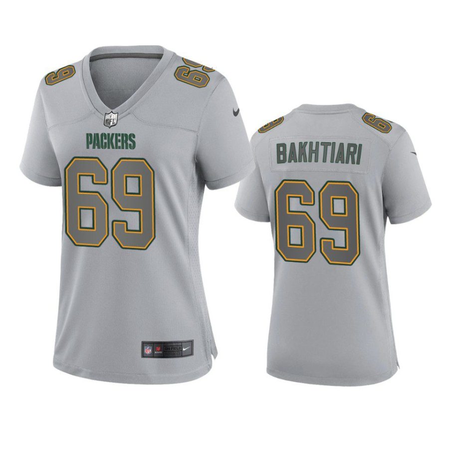 women david bakhtiari packers atmosphere fashion game gray jersey