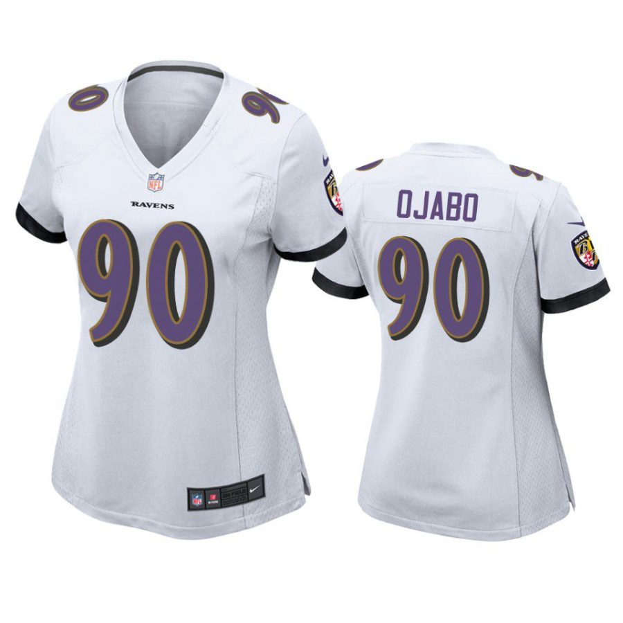 women david ojabo ravens game white jersey