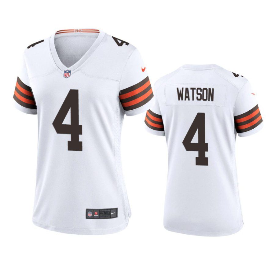 women deshaun watson browns game white jersey