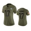 women dolphins jaylen waddle olive limited 2022 salute to service jersey
