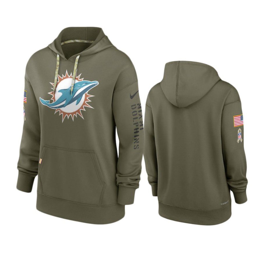 women dolphins olive 2022 salute to service hoodie