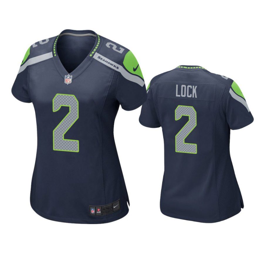 women drew lock seahawks game navy jersey