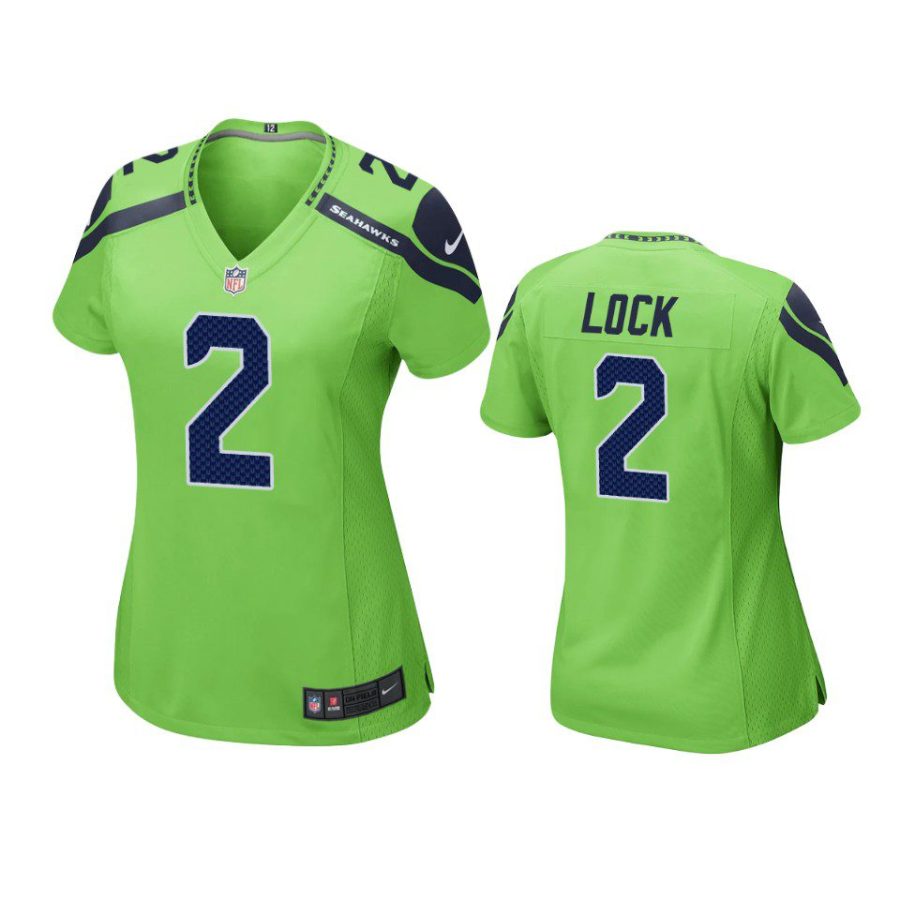 women drew lock seahawks game neon green jersey