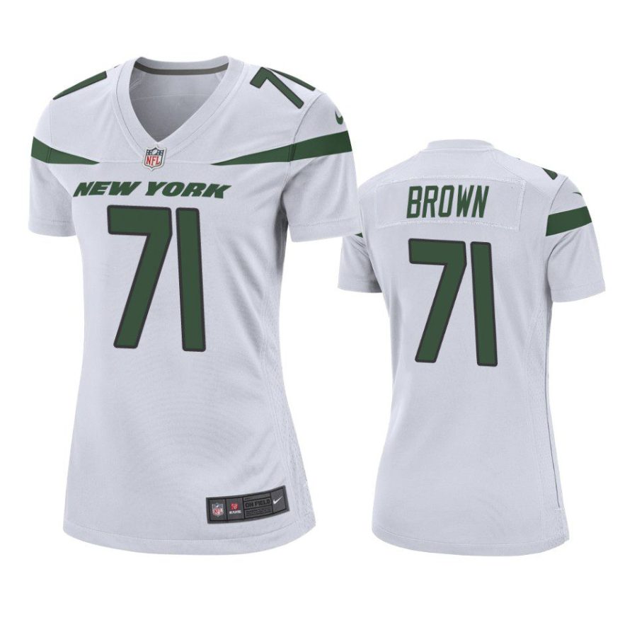 women duane brown jets game white jersey