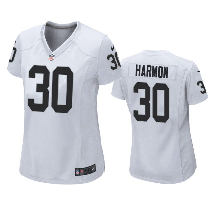 women duron harmon raiders game white jersey