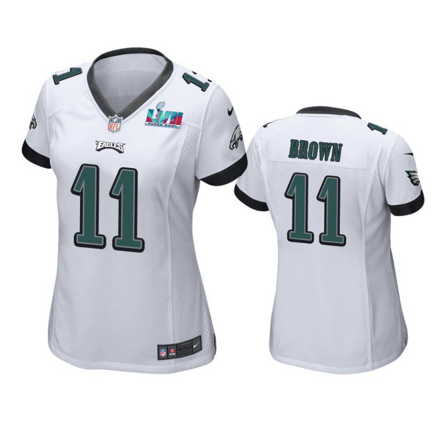 women eagles a.j. brown white super bowl lvii game jersey